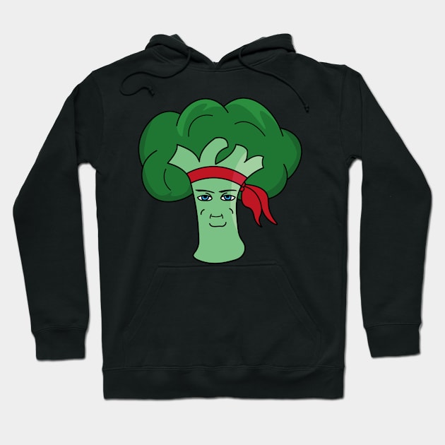 Ninja broccoli chad wearing a bandana Hoodie by Captain-Jackson